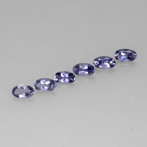 캐럿 천연 바이올렛 블루 아이올라이트 보석, 타원형 컷, 5.1×3.1 mm, VS