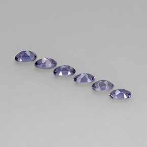 캐럿 천연 바이올렛 블루 아이올라이트 보석, 타원형 컷, 5.1×3.1 mm, VS