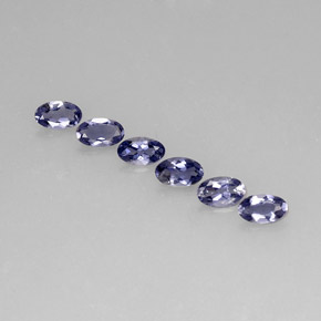 캐럿 천연 바이올렛 블루 아이올라이트 보석, 타원형 컷, 4.9×3.1 mm, VS
