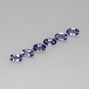 캐럿 천연 바이올렛 블루 아이올라이트 보석, 타원형 컷, 4.9×3.1 mm, VS