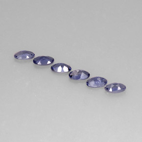 캐럿 천연 바이올렛 블루 아이올라이트 보석, 타원형 컷, 4.9×3.1 mm, VS