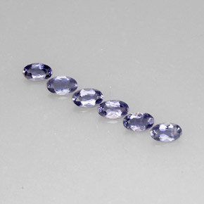 캐럿 천연 바이올렛 블루 아이올라이트 보석, 타원형 컷, 5.1×3.1 mm, VS