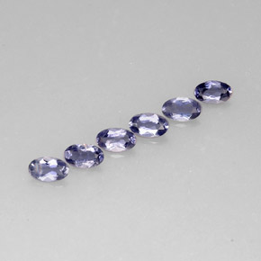 캐럿 천연 바이올렛 블루 아이올라이트 보석, 타원형 컷, 5.1×3.1 mm, VS