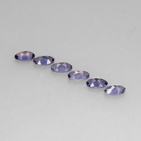 캐럿 천연 바이올렛 블루 아이올라이트 보석, 타원형 컷, 5.1×3.1 mm, VS