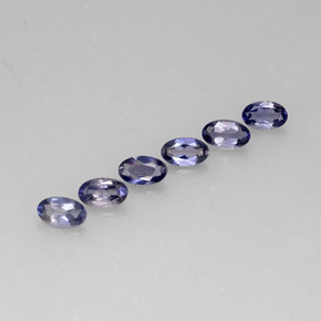 캐럿 천연 바이올렛 블루 아이올라이트 보석, 타원형 컷, 5×3.1 mm, VS