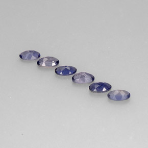 캐럿 천연 바이올렛 블루 아이올라이트 보석, 타원형 컷, 5×3.1 mm, VS