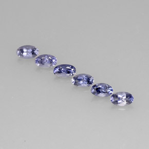 캐럿 천연 바이올렛 블루 아이올라이트 보석, 타원형 컷, 5×3.2 mm, VS