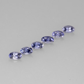 캐럿 천연 바이올렛 블루 아이올라이트 보석, 타원형 컷, 5×3.2 mm, VS