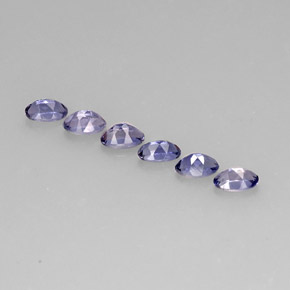 캐럿 천연 바이올렛 블루 아이올라이트 보석, 타원형 컷, 5×3.2 mm, VS