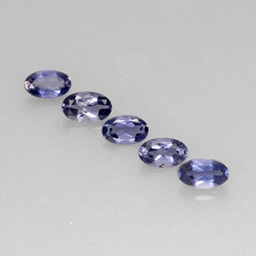 캐럿 천연 바이올렛 블루 아이올라이트 보석, 타원형 컷, 5.2×3.1 mm, VS