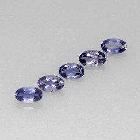 캐럿 천연 바이올렛 블루 아이올라이트 보석, 타원형 컷, 5.2×3.1 mm, VS