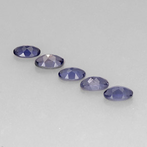 캐럿 천연 바이올렛 블루 아이올라이트 보석, 타원형 컷, 5.2×3.1 mm, VS