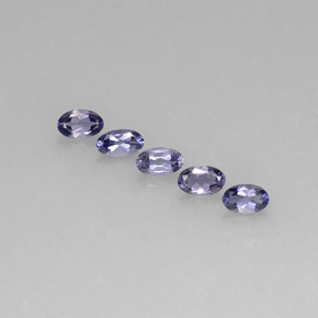 캐럿 천연 바이올렛 블루 아이올라이트 보석, 타원형 컷, 5×3 mm, VS