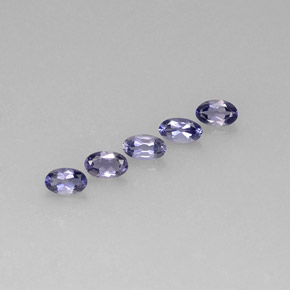 캐럿 천연 바이올렛 블루 아이올라이트 보석, 타원형 컷, 5×3 mm, VS