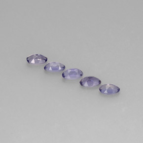 캐럿 천연 바이올렛 블루 아이올라이트 보석, 타원형 컷, 5×3 mm, VS