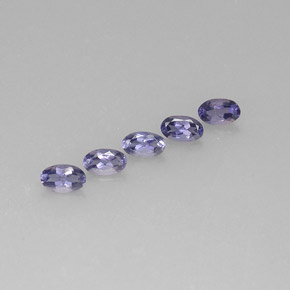캐럿 천연 바이올렛 블루 아이올라이트 보석, 타원형 컷, 5.1×3.2 mm, VS