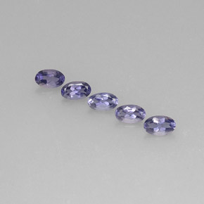 캐럿 천연 바이올렛 블루 아이올라이트 보석, 타원형 컷, 5.1×3.2 mm, VS