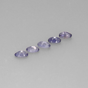 캐럿 천연 바이올렛 블루 아이올라이트 보석, 타원형 컷, 5.1×3.2 mm, VS