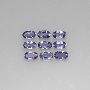캐럿 천연 바이올렛 블루 아이올라이트 보석, 타원형 컷, 5×3.1 mm, VS