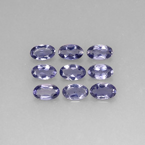캐럿 천연 바이올렛 블루 아이올라이트 보석, 타원형 컷, 5×3.1 mm, VS