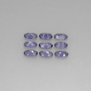 캐럿 천연 바이올렛 블루 아이올라이트 보석, 타원형 컷, 5×3.1 mm, VS