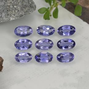 1.70캐럿 천연 바이올렛 블루 아이올라이트 보석, 타원형 컷, 4.9×3.1 mm, VS