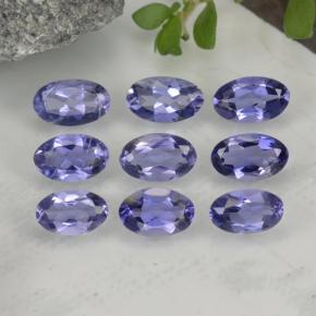 1.70캐럿 천연 바이올렛 블루 아이올라이트 보석, 타원형 컷, 4.9×3.1 mm, VS