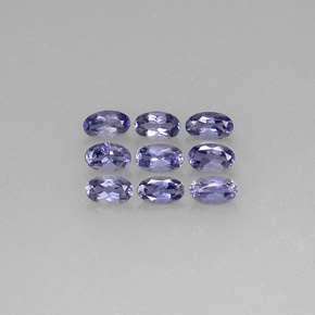캐럿 천연 바이올렛 블루 아이올라이트 보석, 타원형 컷, 5.1×3 mm, VS