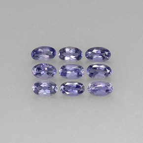 캐럿 천연 바이올렛 블루 아이올라이트 보석, 타원형 컷, 5.1×3 mm, VS