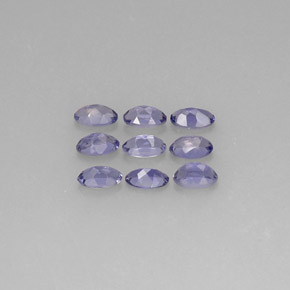 캐럿 천연 바이올렛 블루 아이올라이트 보석, 타원형 컷, 5.1×3 mm, VS