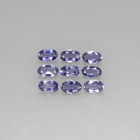 캐럿 천연 바이올렛 블루 아이올라이트 보석, 타원형 컷, 4.8×3 mm, VS