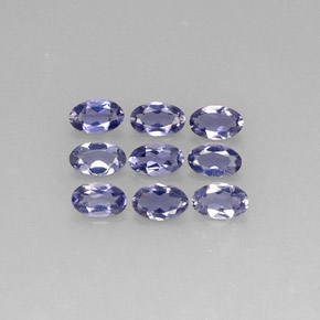 캐럿 천연 바이올렛 블루 아이올라이트 보석, 타원형 컷, 4.8×3 mm, VS