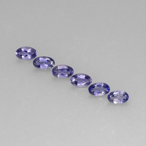 캐럿 천연 바이올렛 블루 아이올라이트 보석, 타원형 컷, 5.1×3.1 mm, VS