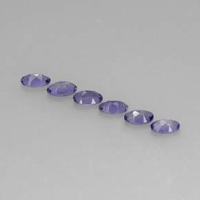 캐럿 천연 바이올렛 블루 아이올라이트 보석, 타원형 컷, 5.1×3.1 mm, VS