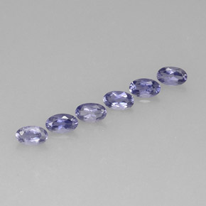 캐럿 천연 바이올렛 블루 아이올라이트 보석, 타원형 컷, 5.1×3.1 mm, VS