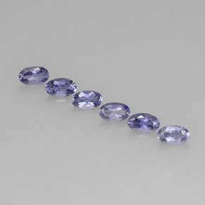 캐럿 천연 바이올렛 블루 아이올라이트 보석, 타원형 컷, 5.1×3.1 mm, VS