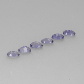 캐럿 천연 바이올렛 블루 아이올라이트 보석, 타원형 컷, 5.1×3.1 mm, VS