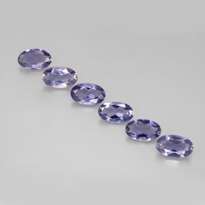 캐럿 천연 바이올렛 블루 아이올라이트 보석, 타원형 컷, 4.8×3 mm, VS