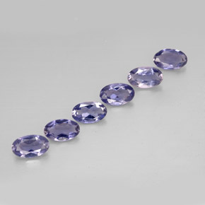 캐럿 천연 바이올렛 블루 아이올라이트 보석, 타원형 컷, 4.8×3 mm, VS