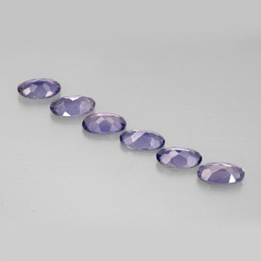 캐럿 천연 바이올렛 블루 아이올라이트 보석, 타원형 컷, 4.8×3 mm, VS