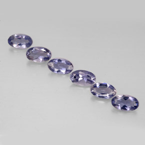 캐럿 천연 바이올렛 블루 아이올라이트 보석, 타원형 컷, 5×3.1 mm, VS