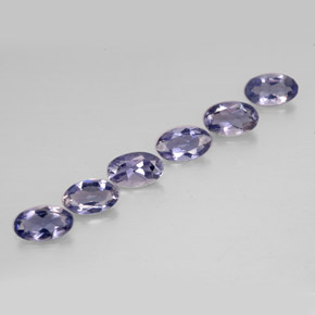 캐럿 천연 바이올렛 블루 아이올라이트 보석, 타원형 컷, 5×3.1 mm, VS