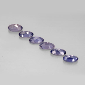 캐럿 천연 바이올렛 블루 아이올라이트 보석, 타원형 컷, 5×3.1 mm, VS