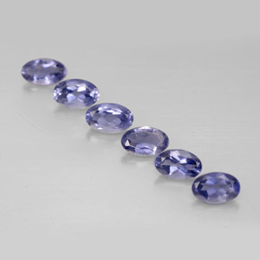 캐럿 천연 바이올렛 블루 아이올라이트 보석, 타원형 컷, 4.9×3.1 mm, VS