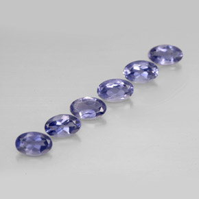 캐럿 천연 바이올렛 블루 아이올라이트 보석, 타원형 컷, 4.9×3.1 mm, VS