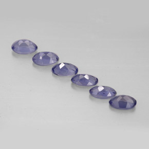 캐럿 천연 바이올렛 블루 아이올라이트 보석, 타원형 컷, 4.9×3.1 mm, VS