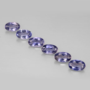 캐럿 천연 바이올렛 블루 아이올라이트 보석, 타원형 컷, 5.1×3.1 mm, VS