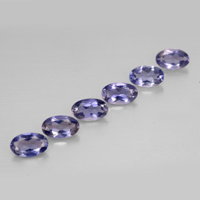 캐럿 천연 바이올렛 블루 아이올라이트 보석, 타원형 컷, 5.1×3.1 mm, VS