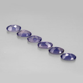 캐럿 천연 바이올렛 블루 아이올라이트 보석, 타원형 컷, 5.1×3.1 mm, VS