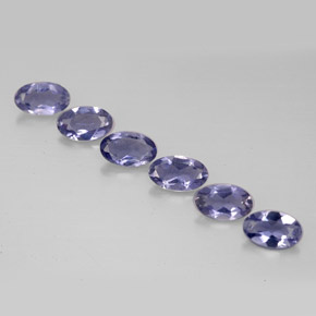 캐럿 천연 바이올렛 블루 아이올라이트 보석, 타원형 컷, 5.1×3.2 mm, VS